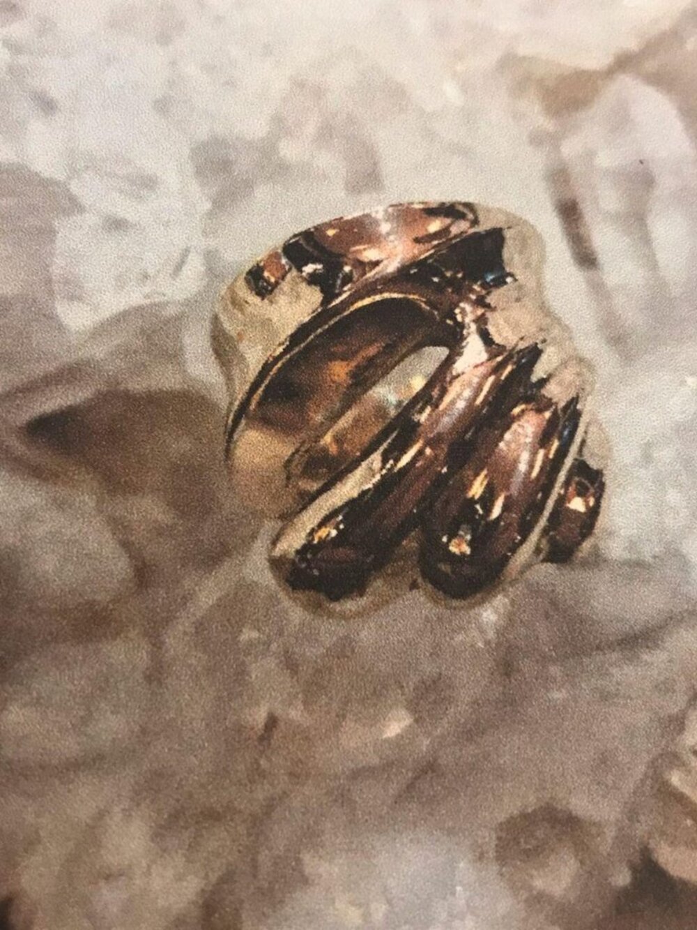 14k yellow gold sculptural freeform ring, weighing a substantial 15.5 grams